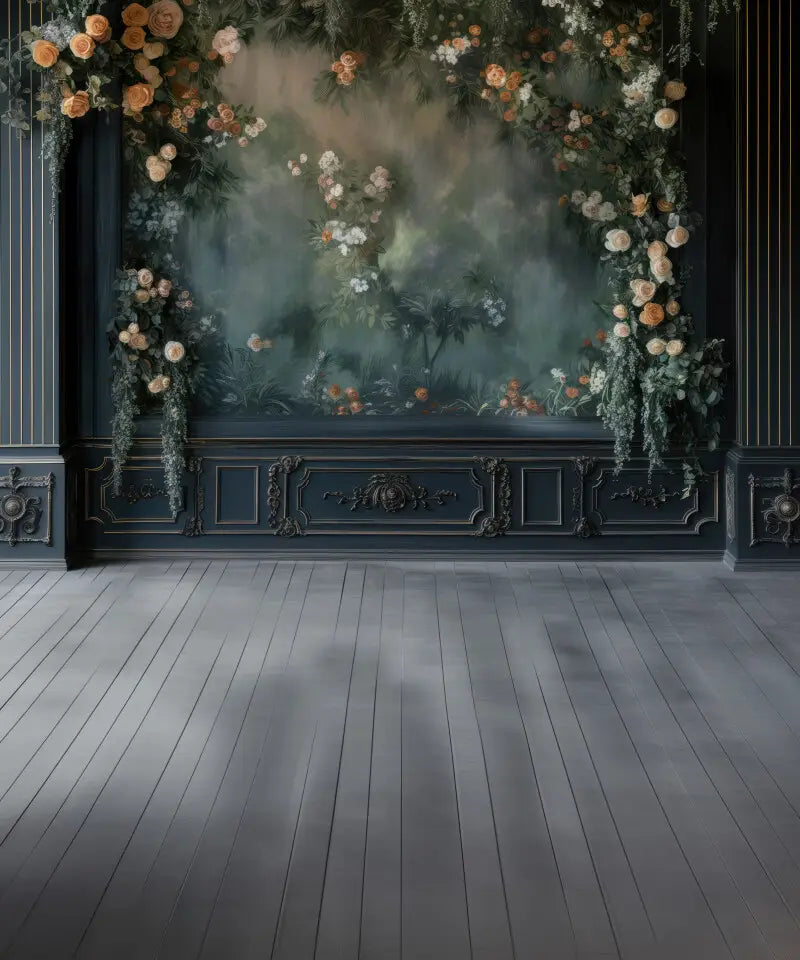 Midnight Floral Wall Sweep