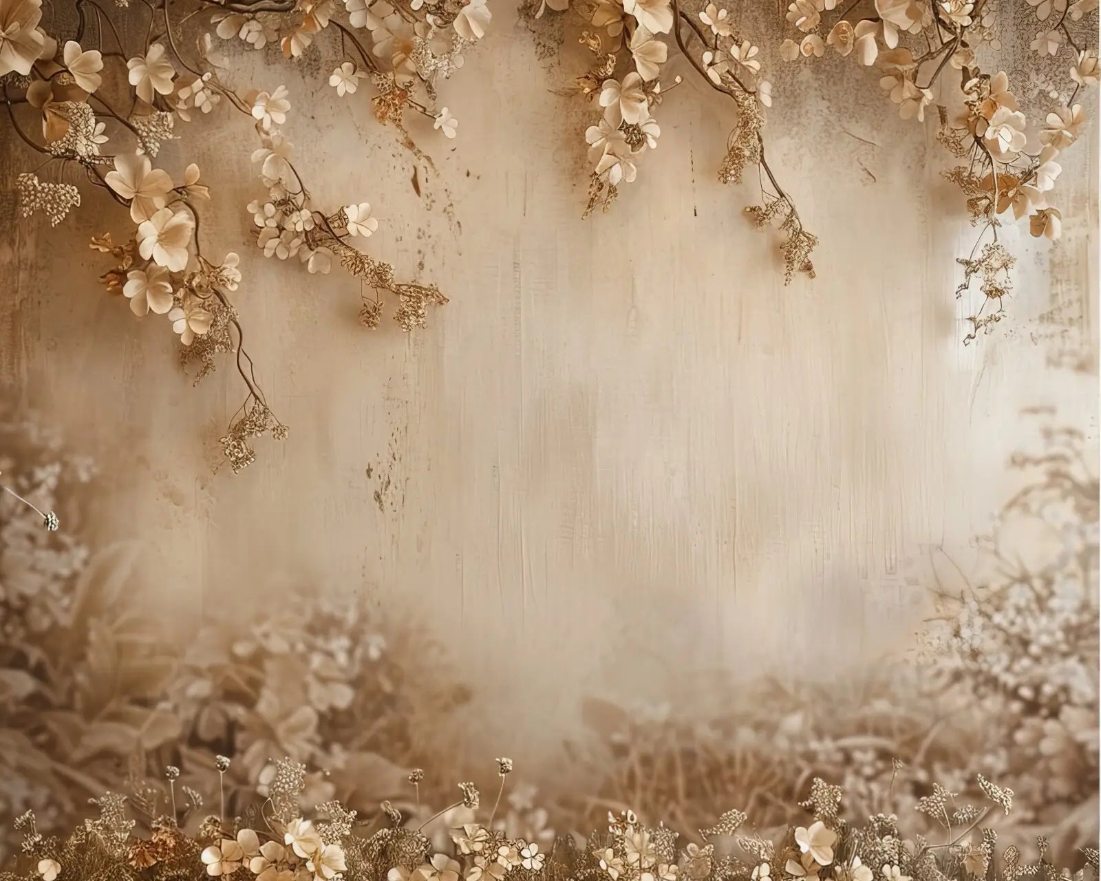 Beige Sakura Wall