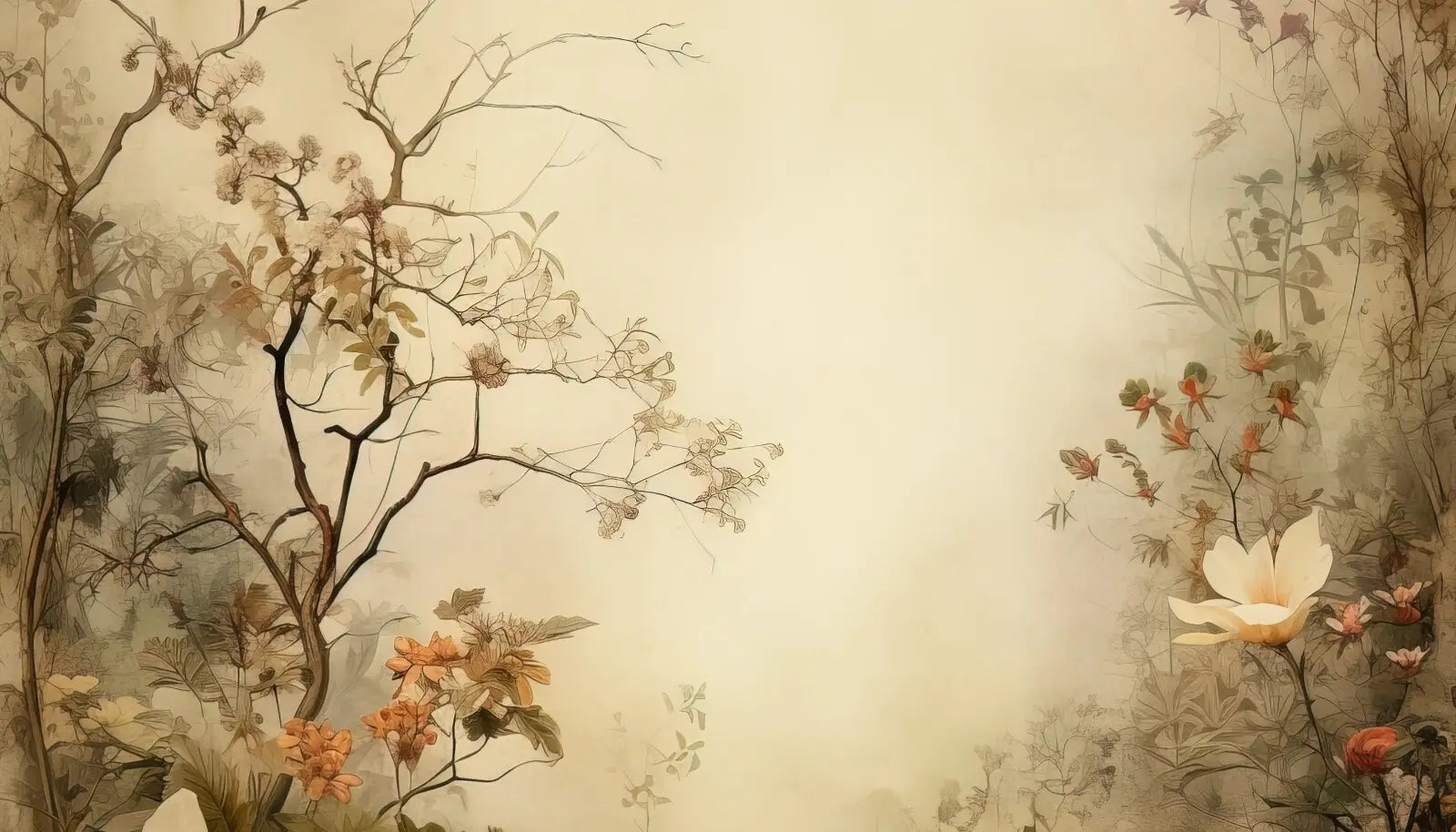 Beige Vintage Floral