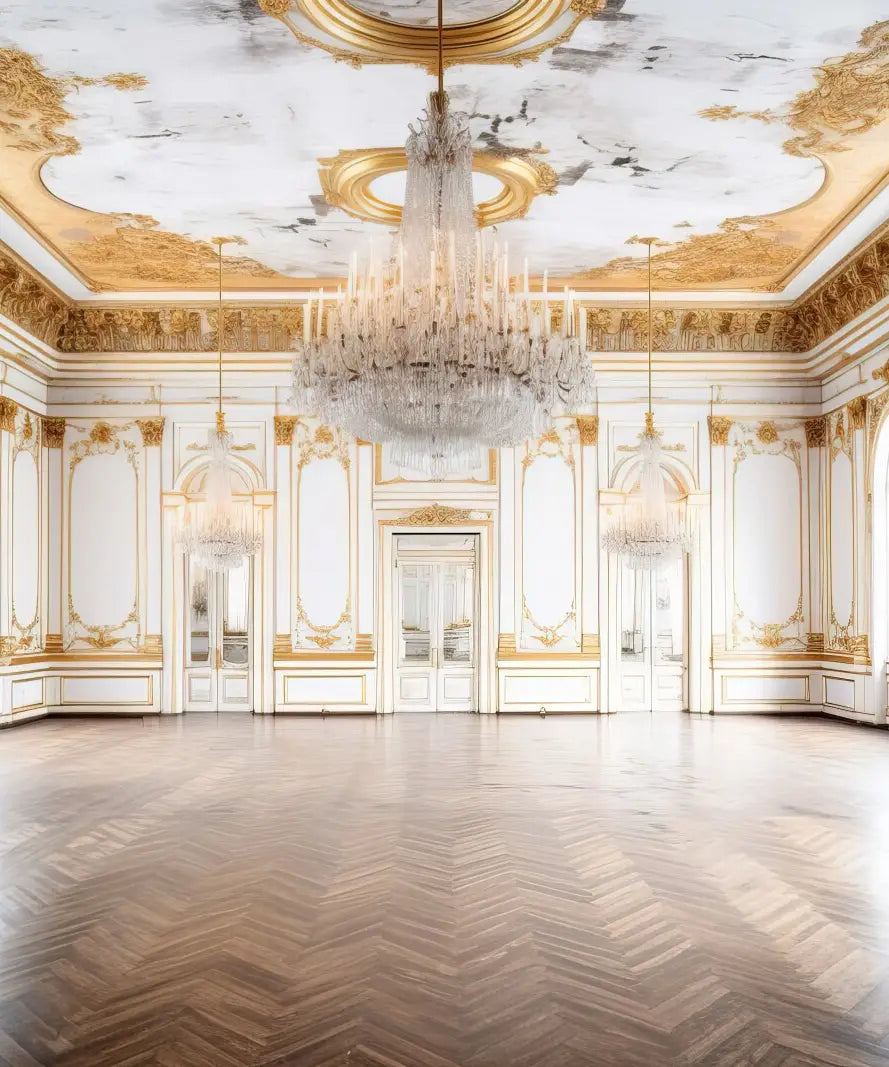 White Ballroom Backdrop for Photography