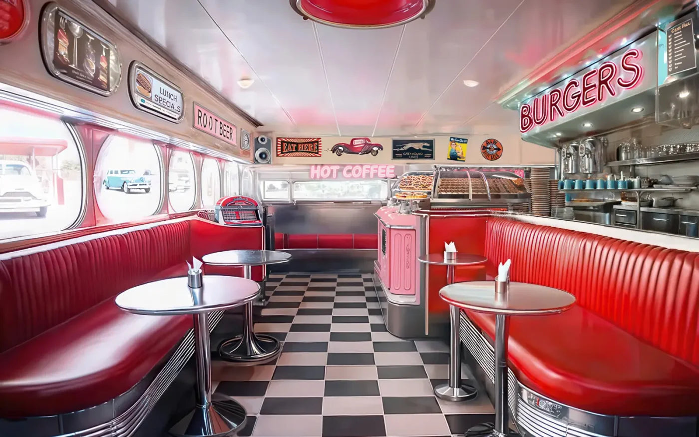 50s Diner 16’x10’ UltraCloth (192 x 120 inch) Backdrop