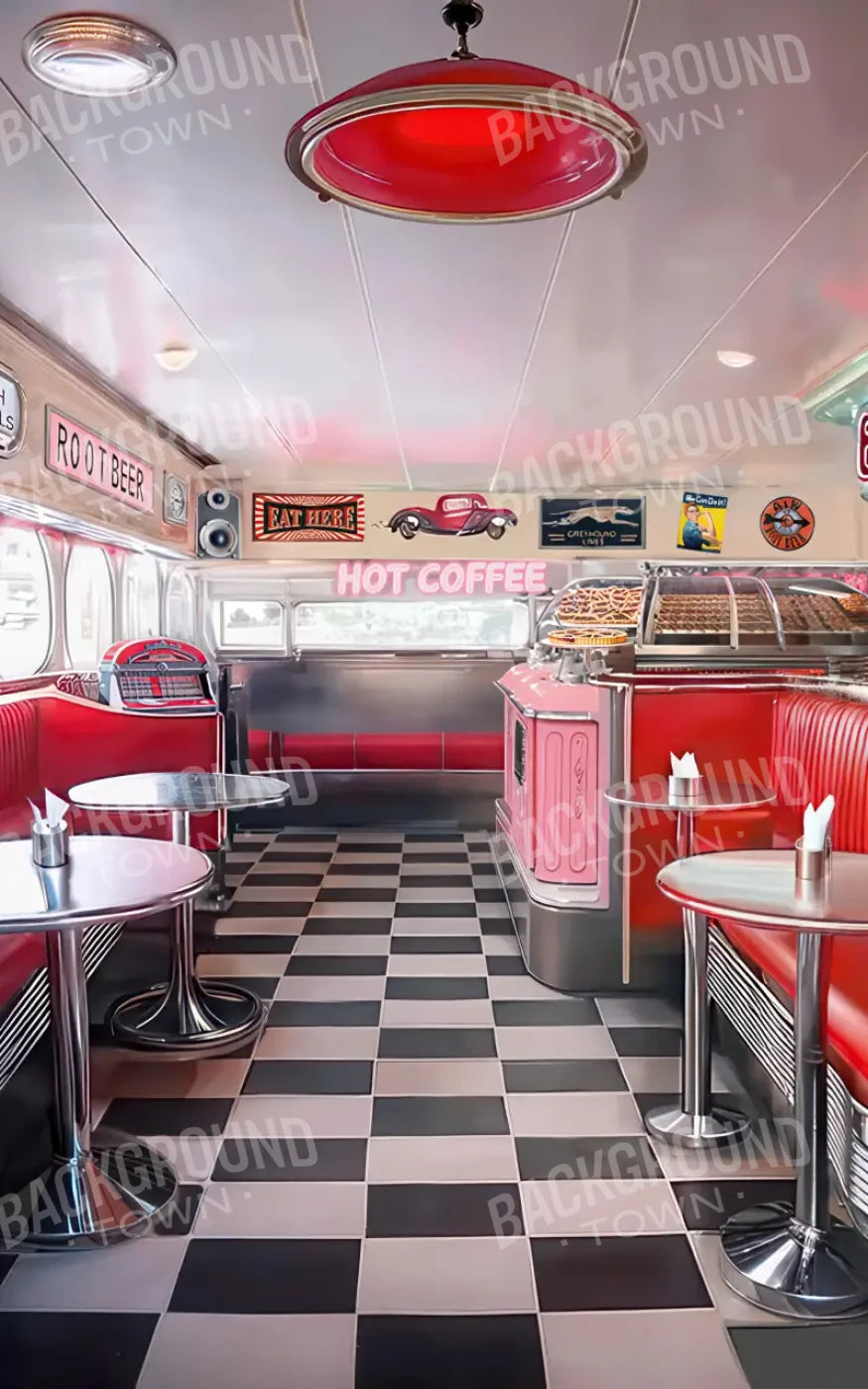 50s Diner 5’x8’ UltraCloth (60 x 96 inch) Backdrop