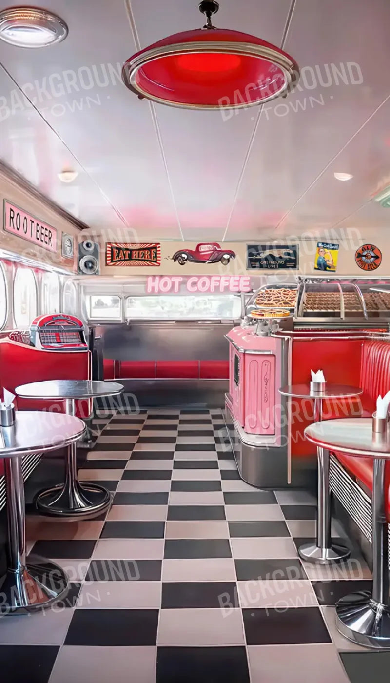 50s Diner 8’x14’ UltraCloth (96 x 168 inch) Backdrop