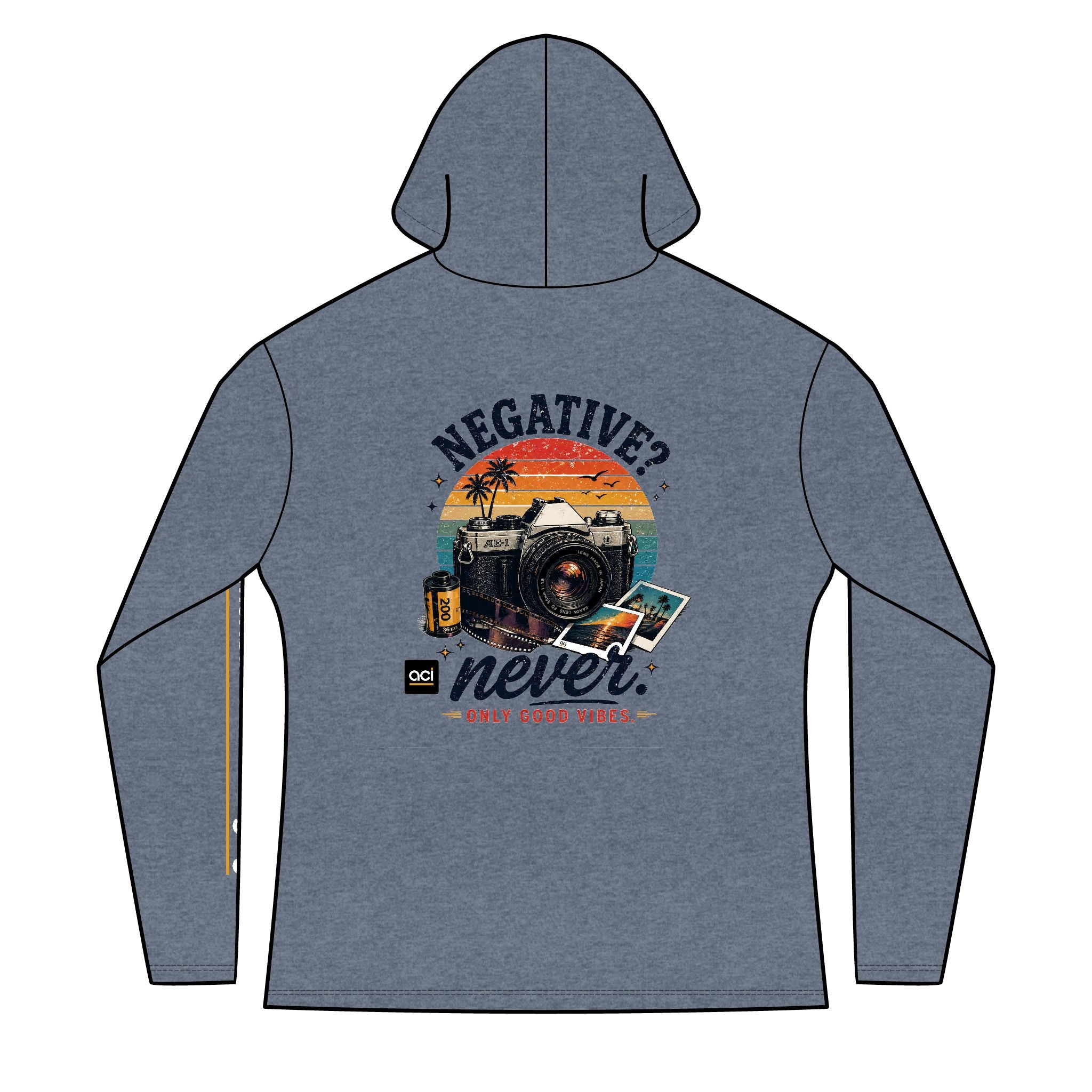 ACI "Negative. Never." Long Sleeve Lightweight Hoodie