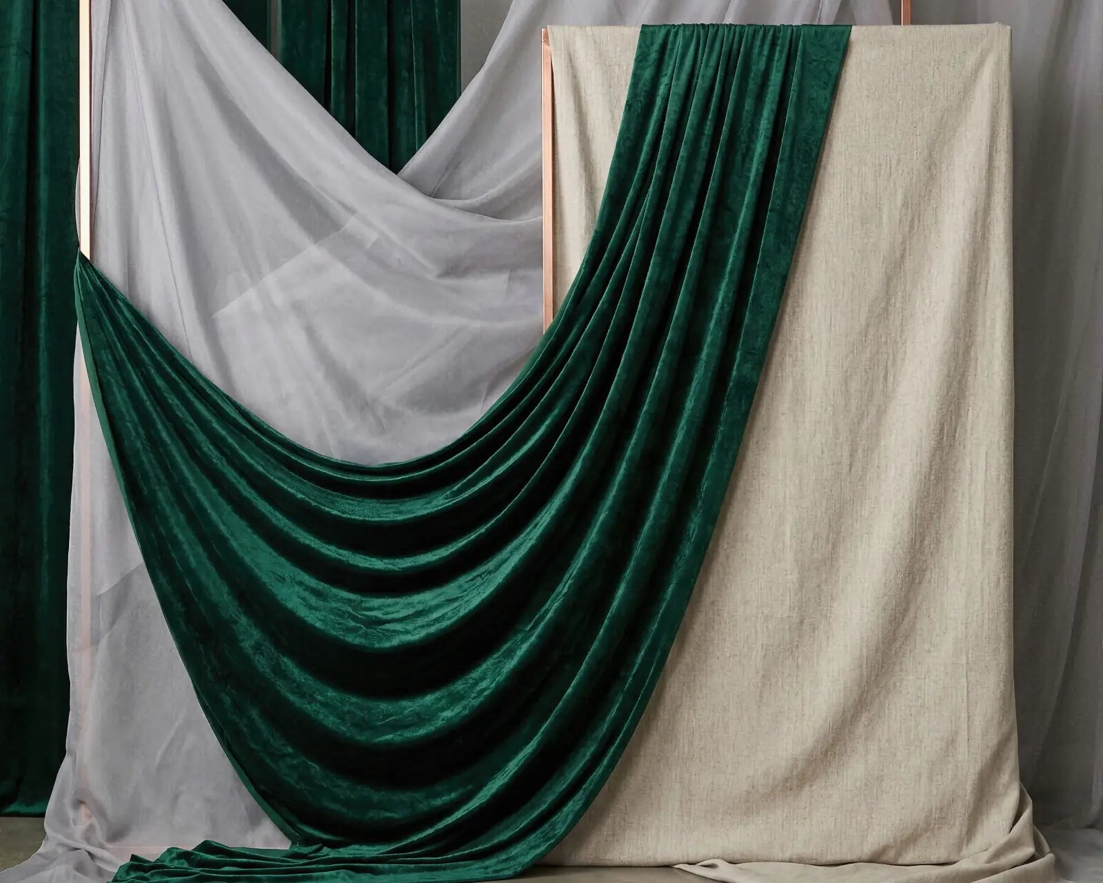 Laura Dark Modern Curtain Draping 2