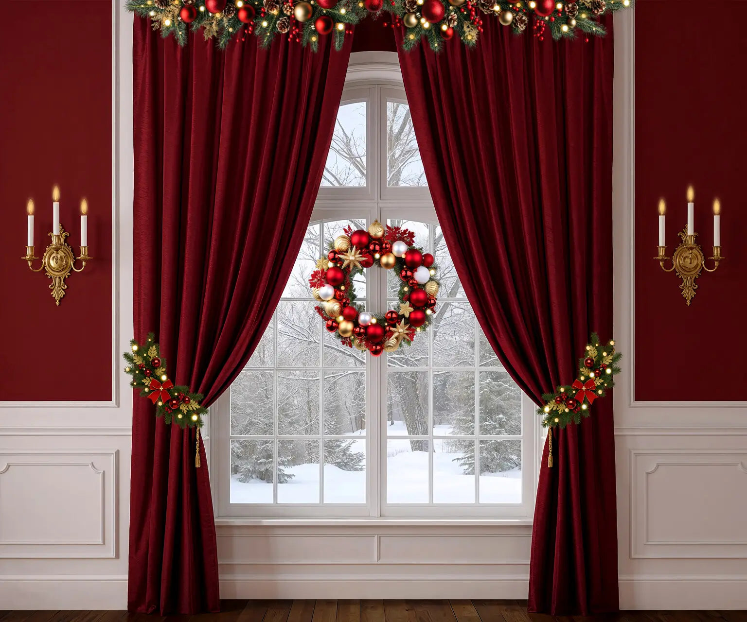 Red Christmas Window