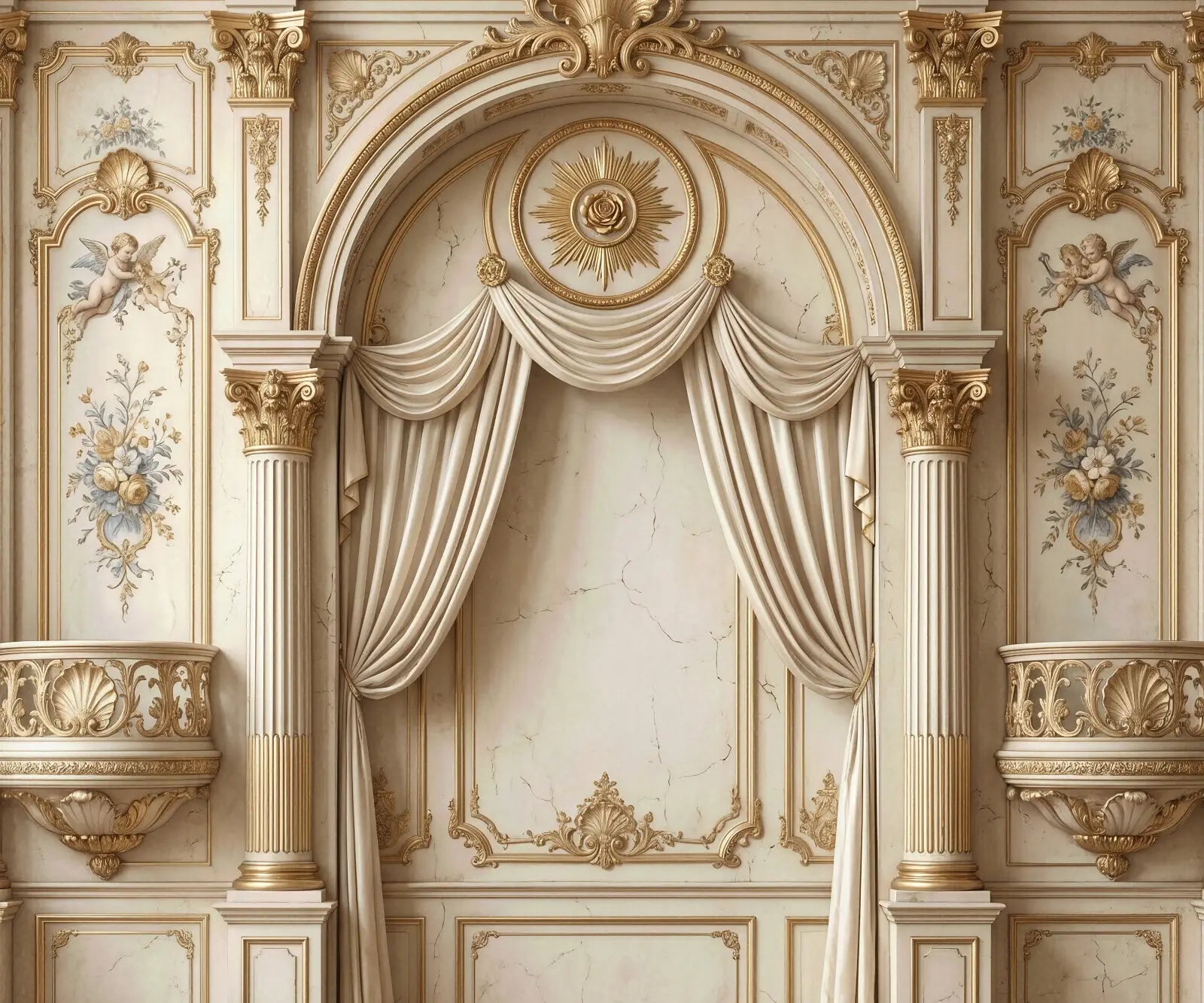 Beige Brown White Gold Backdrop for Photography