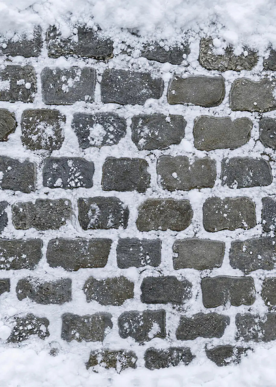 Snowy Cobblestones Rubbermat Floor