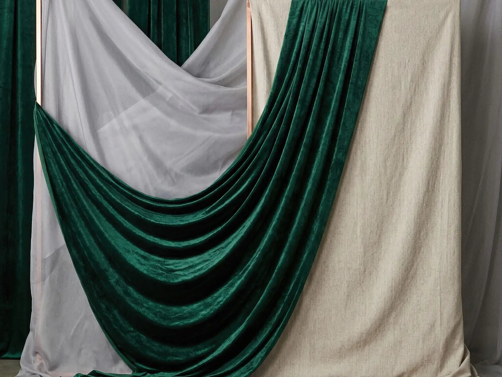 Laura Dark Modern Curtain Draping 2