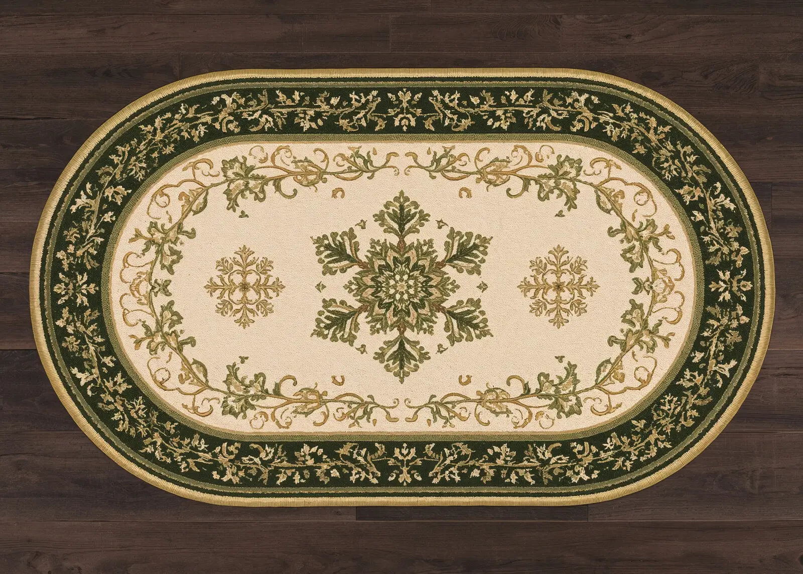 Green Snowflake Rug