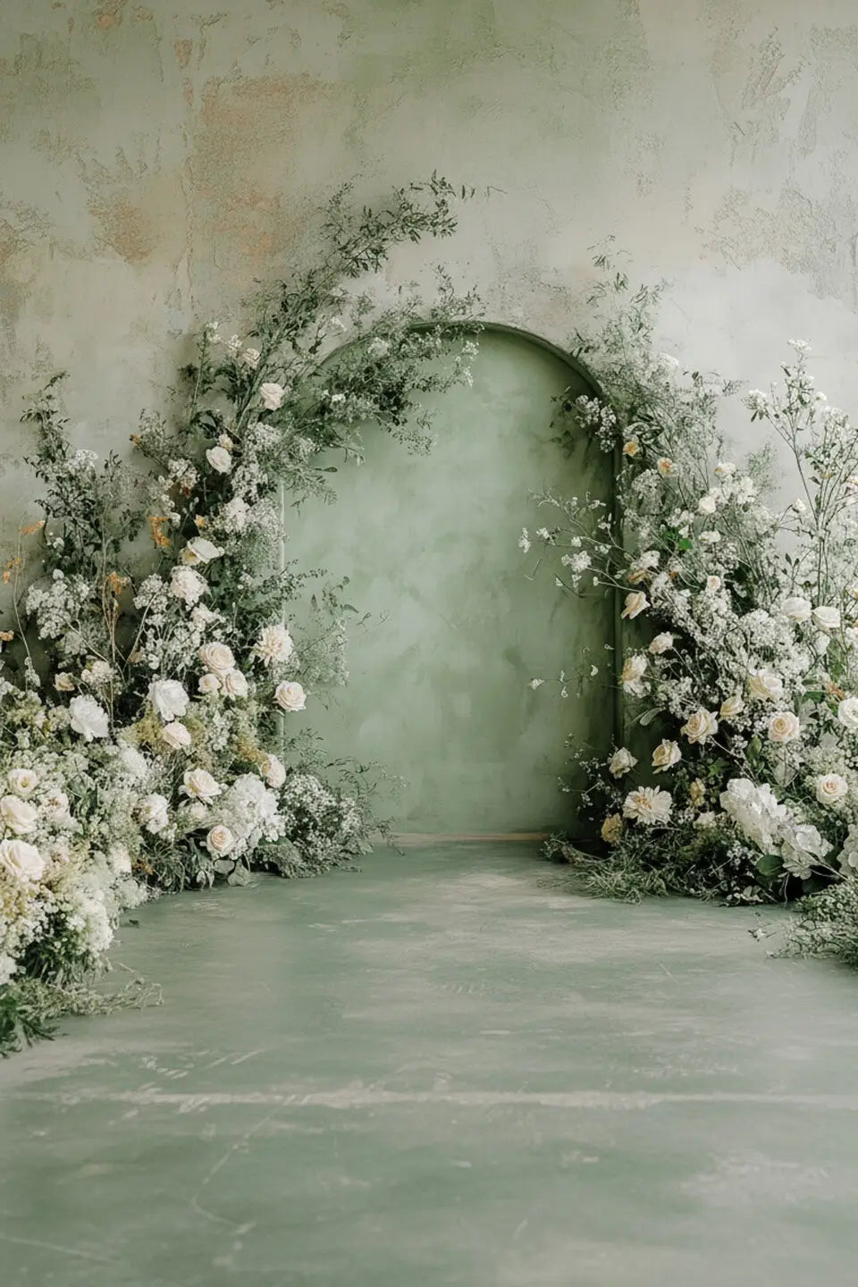 Mint Floral Arch Sweep