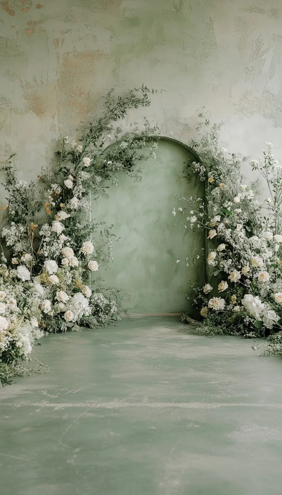 Mint Floral Arch Sweep