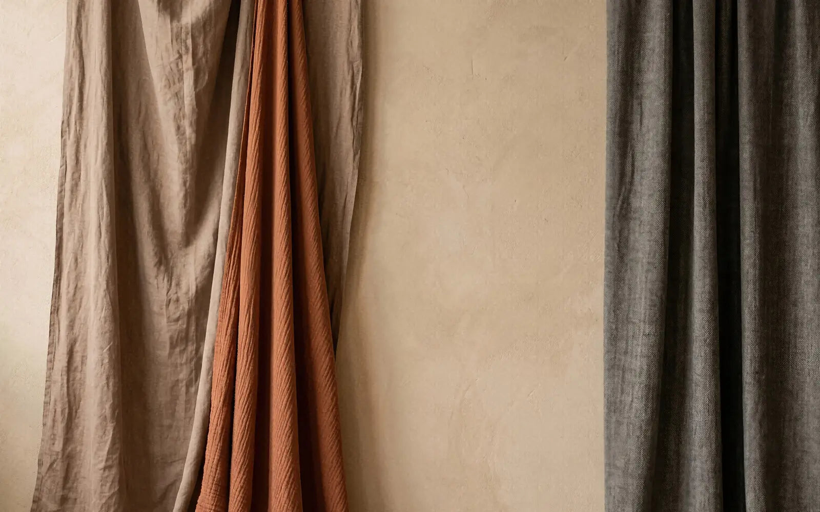 Laura Dark Modern Curtain Draping 1