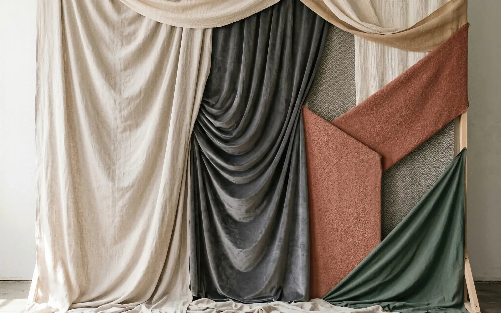 Laura Dark Modern Curtain Draping 5