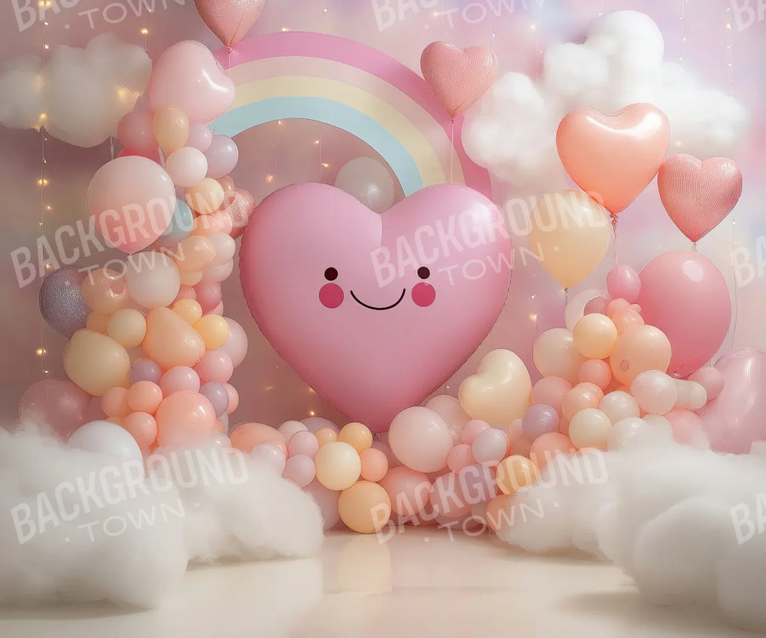 A Happy Heart Balloon 5’x4’2 Fleece (60 x 50 inch) Backdrop