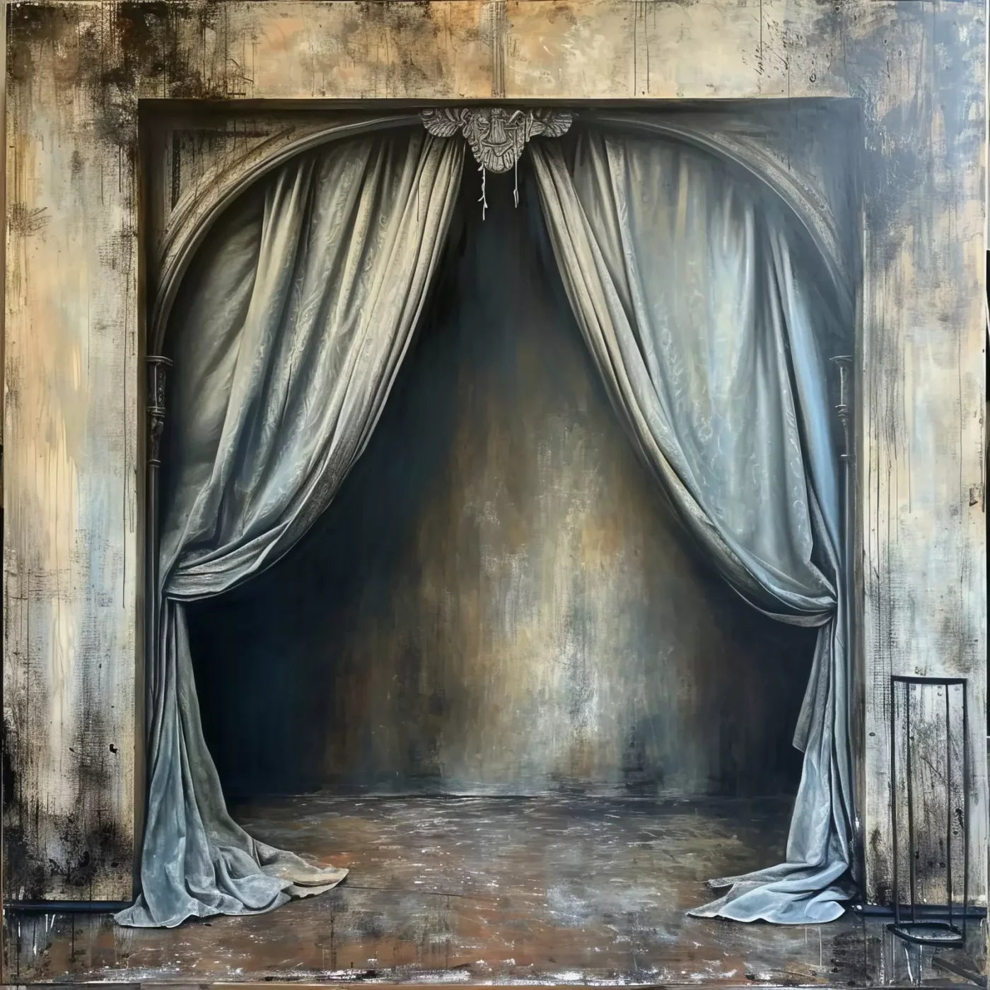 Abandoned Bed Alcove 8’X8’ Fleece (96 X Inch) Backdrop
