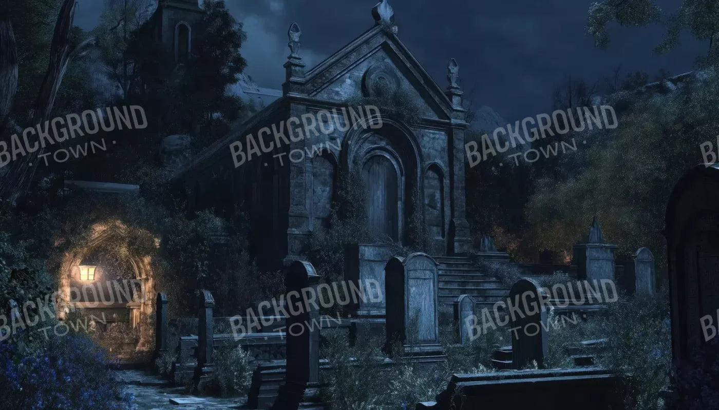 Abandoned Cemetary Home 14’X8’ Ultracloth (168 X 96 Inch) Backdrop