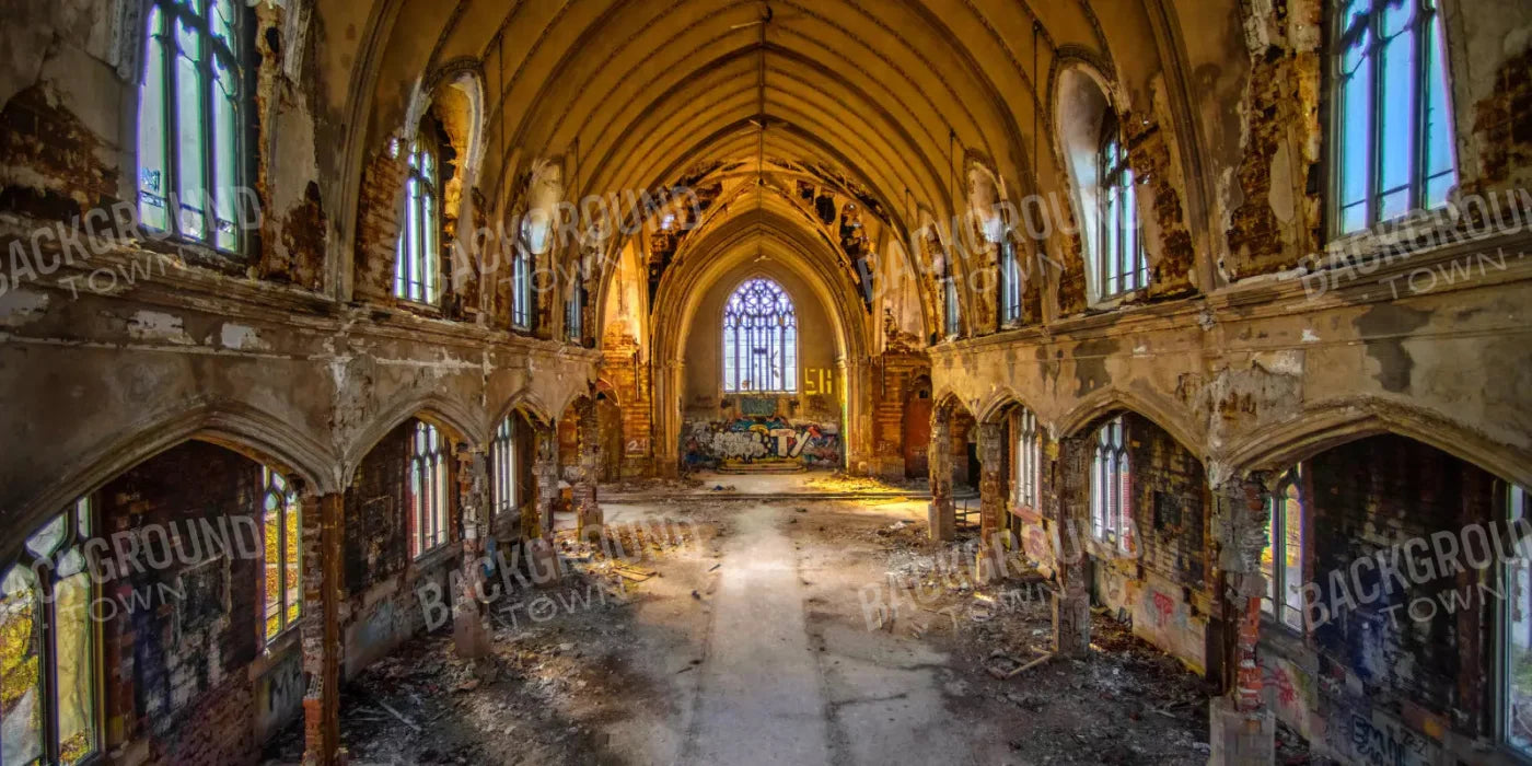 Abandoned Church 20X10 Ultracloth ( 240 X 120 Inch ) Backdrop