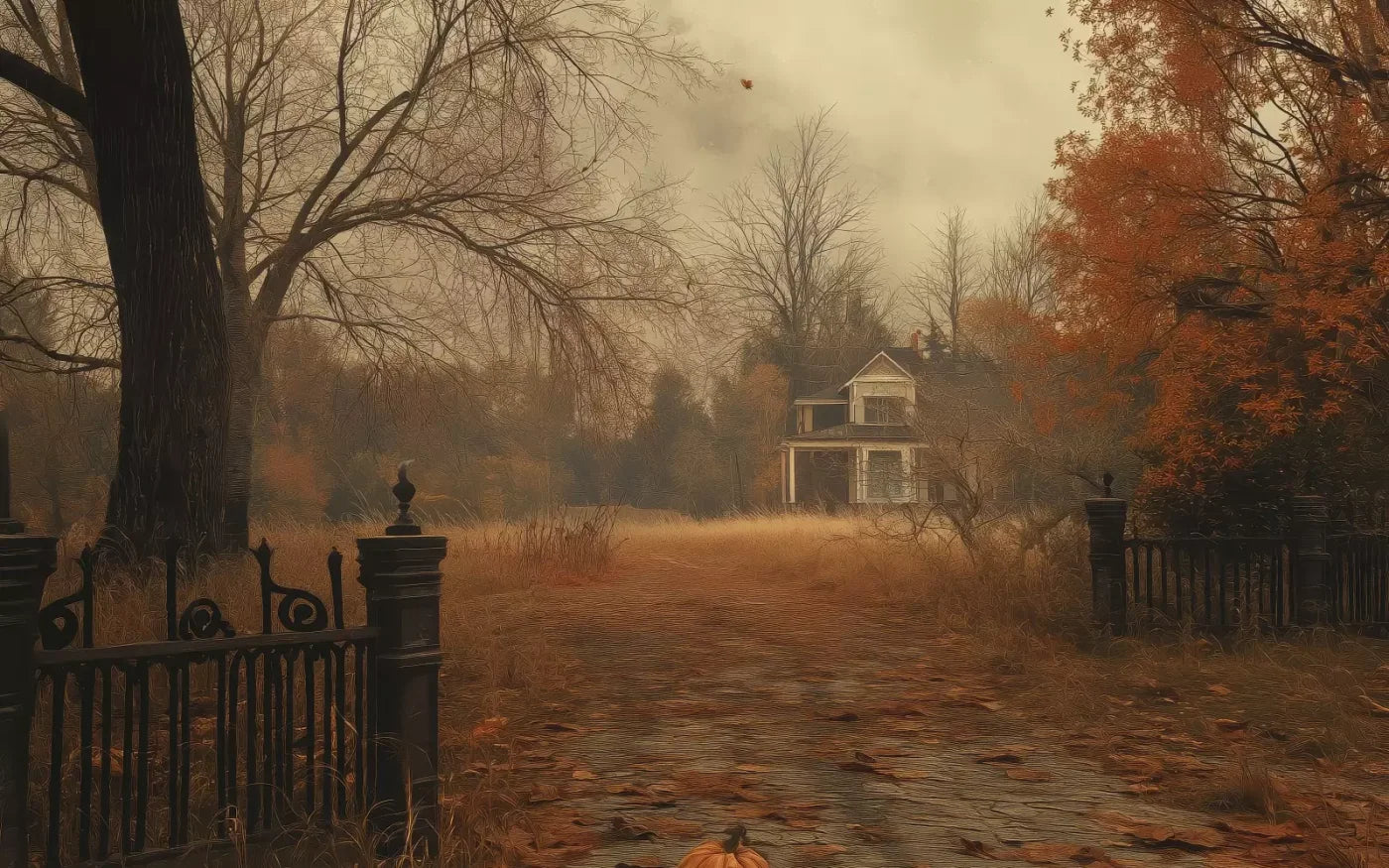 Abandoned Fall Drive 8’X5’ Ultracloth (96 X 60 Inch) Backdrop