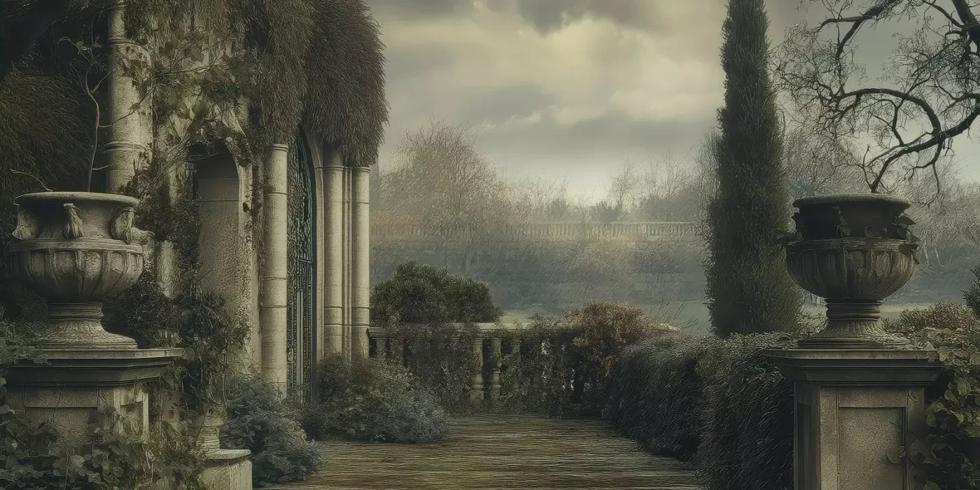 Abandoned Garden Overlook 16’X8’ Ultracloth (192 X 96 Inch) Backdrop