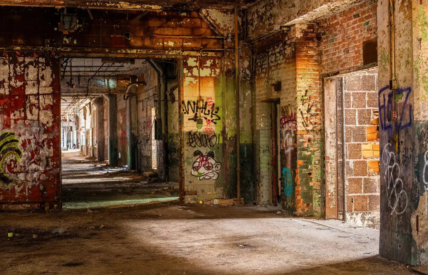 Abandoned Halls 12X8 Ultracloth ( 144 X 96 Inch ) Backdrop