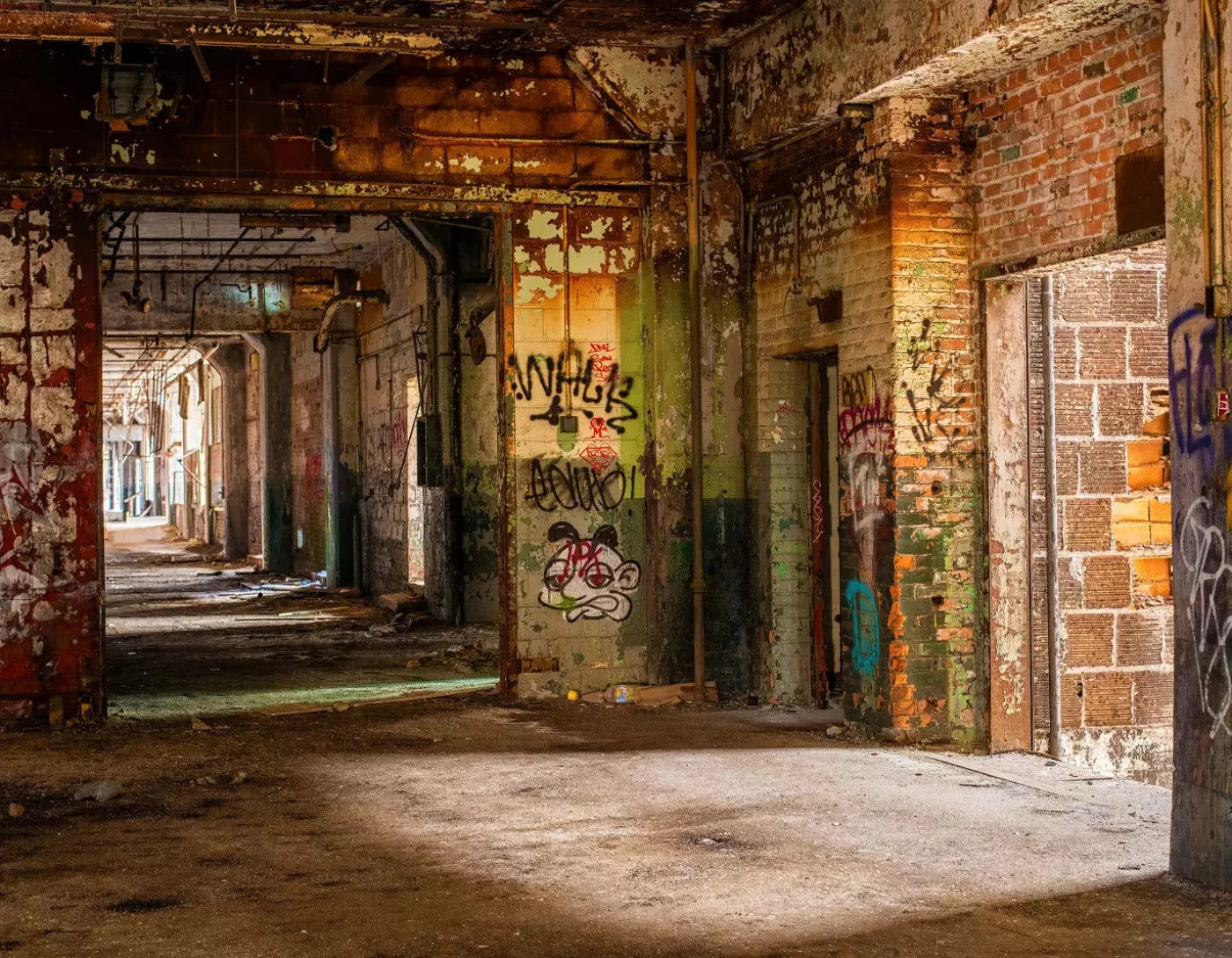 Abandoned Halls 8X6 Fleece ( 96 X 72 Inch ) Backdrop