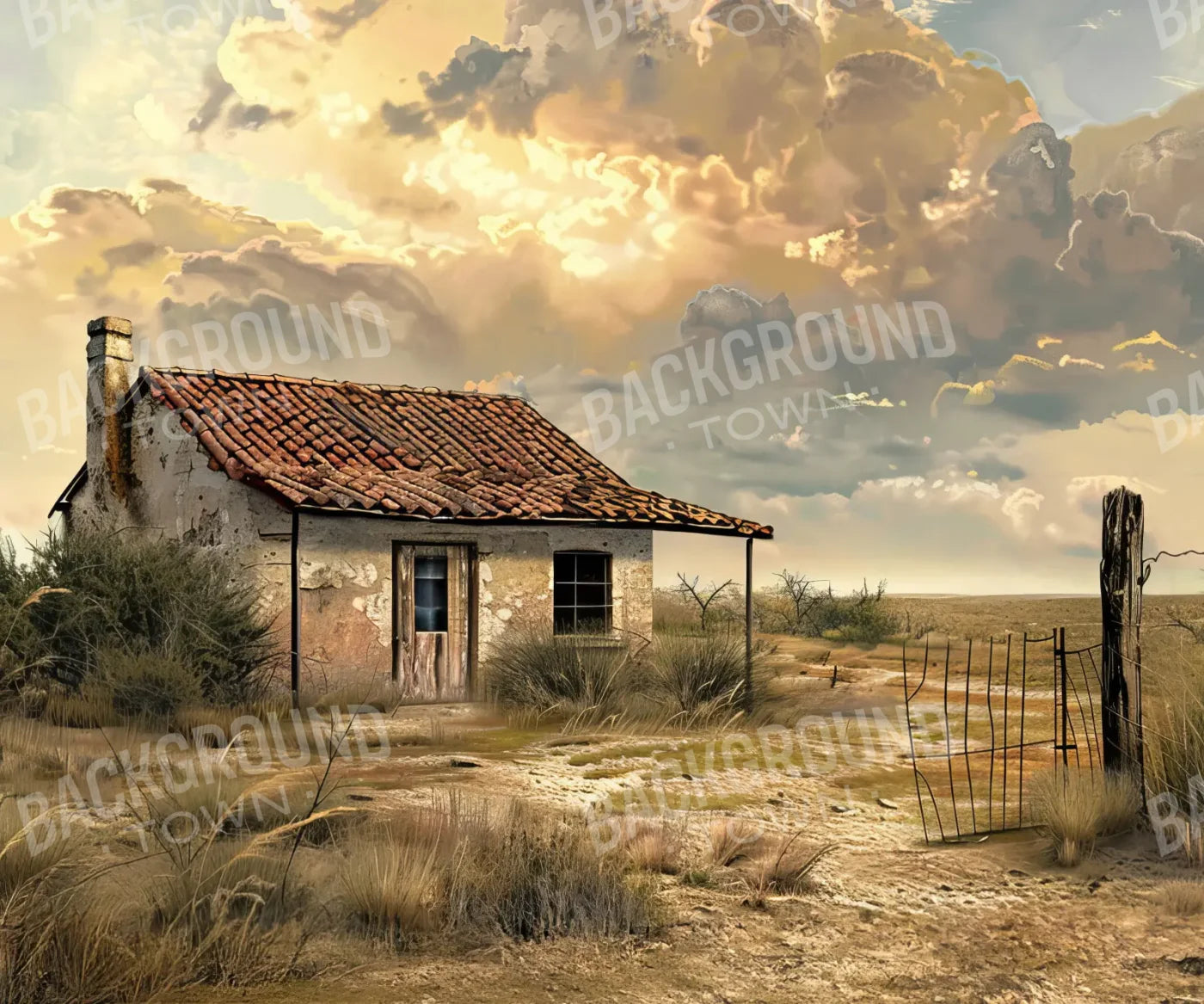 Abandoned House In The Desert 12’x10’ UltraCloth (144 x 120 inch) Backdrop