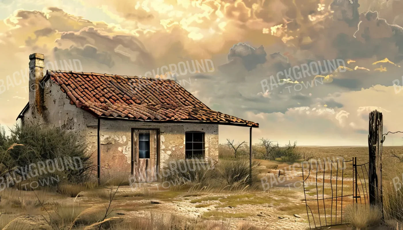 Abandoned House In The Desert 14’x8’ UltraCloth (168 x 96 inch) Backdrop