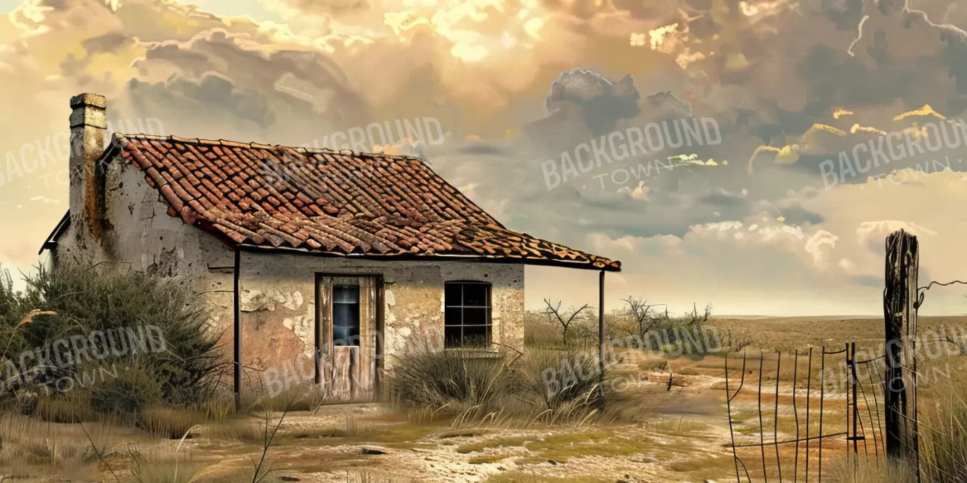 Abandoned House In The Desert 16’x8’ UltraCloth (192 x 96 inch) Backdrop