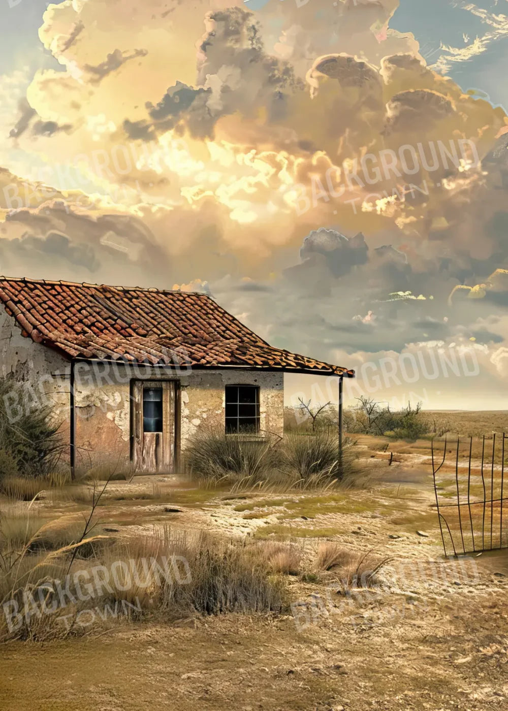 Abandoned House In The Desert 5’x7’ UltraCloth (60 x 84 inch) Backdrop