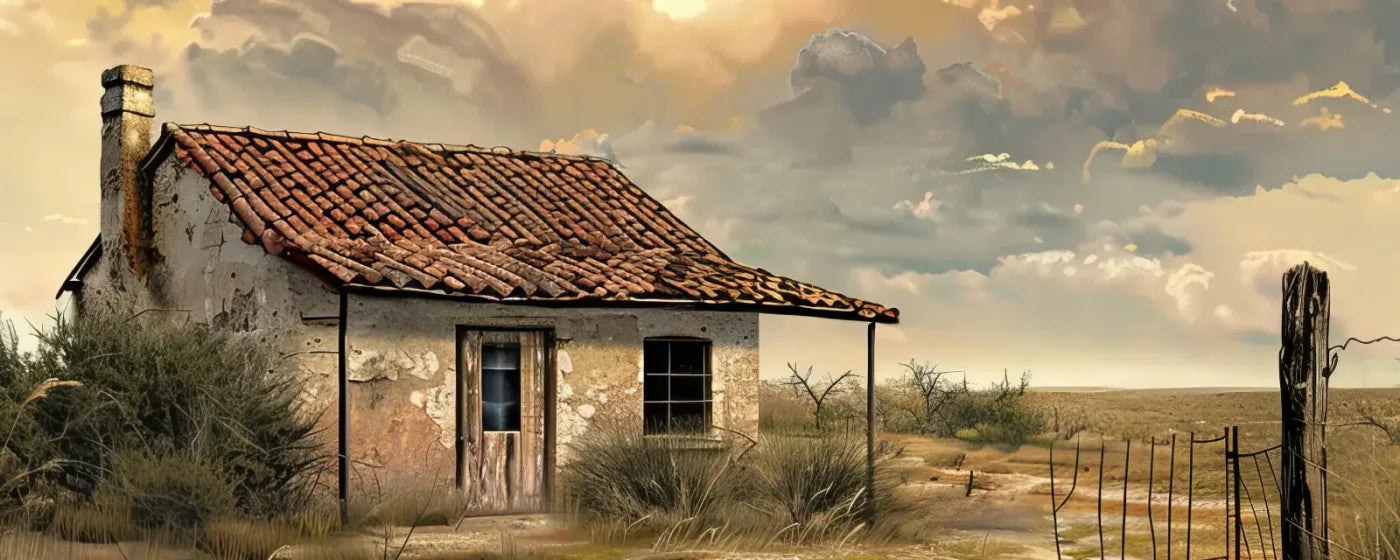 Abandoned House In The Desert Backdrop