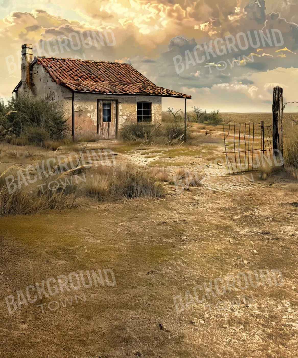 Abandoned House In The Desert Sweep 10’x12’ UltraCloth (120 x 144 inch) Backdrop