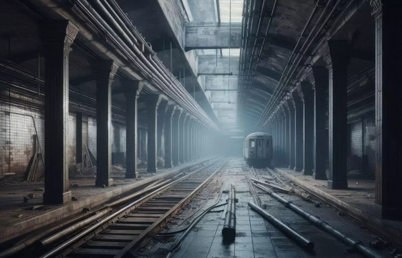 Abandoned Subway 14’X9’ Ultracloth (168 X 108 Inch) Backdrop