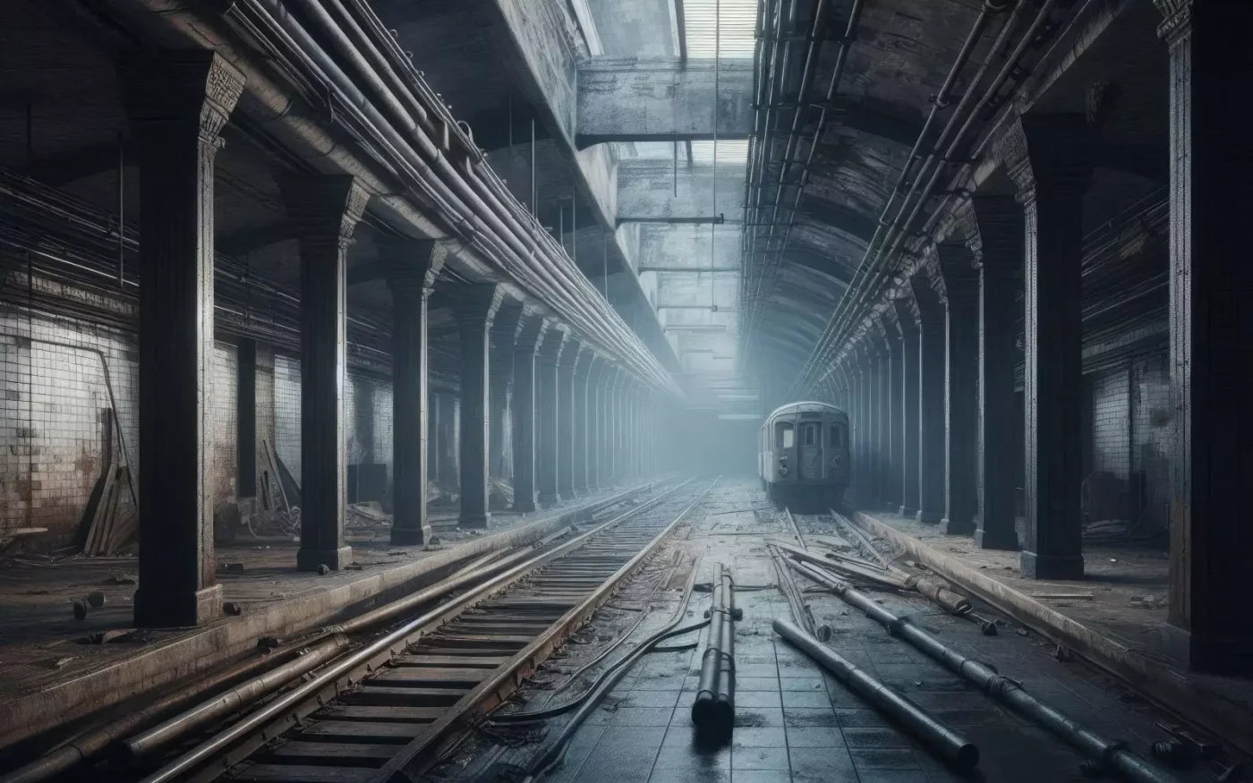 Abandoned Subway 16’X10’ Ultracloth (192 X 120 Inch) Backdrop