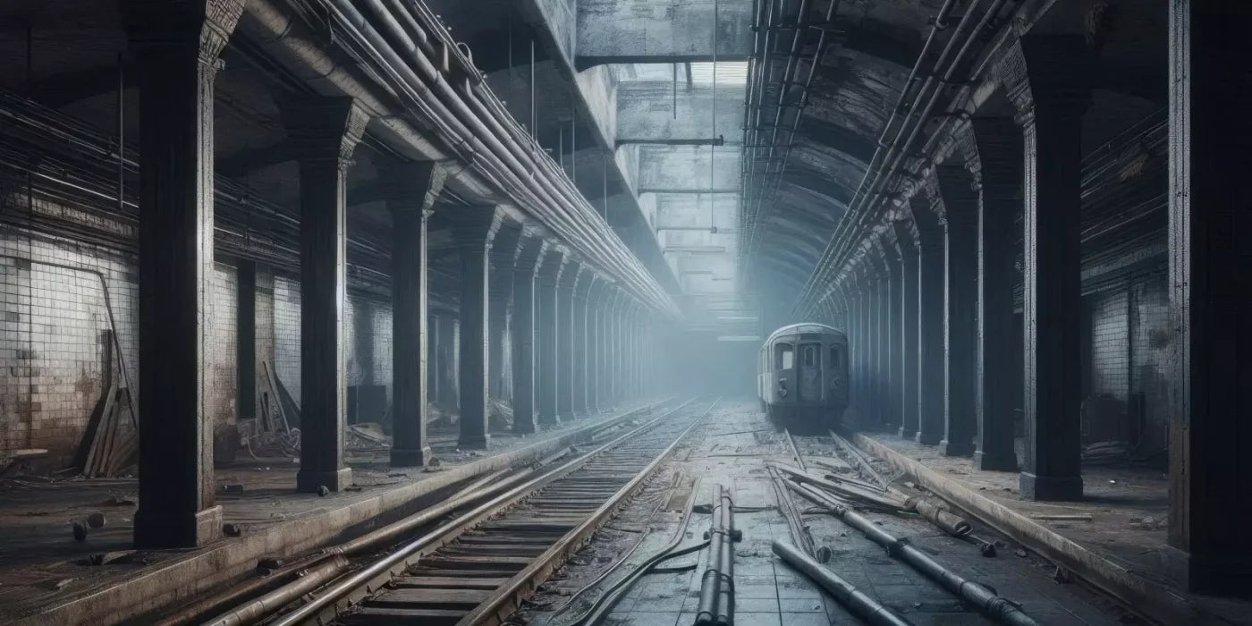 Abandoned Subway 16’X8’ Ultracloth (192 X 96 Inch) Backdrop