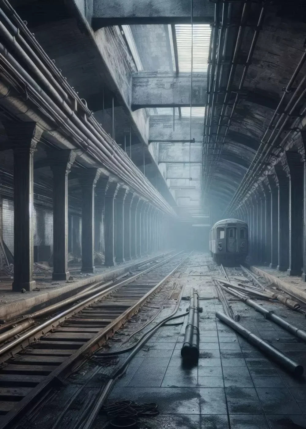 Abandoned Subway 5’X7’ Ultracloth (60 X 84 Inch) Backdrop