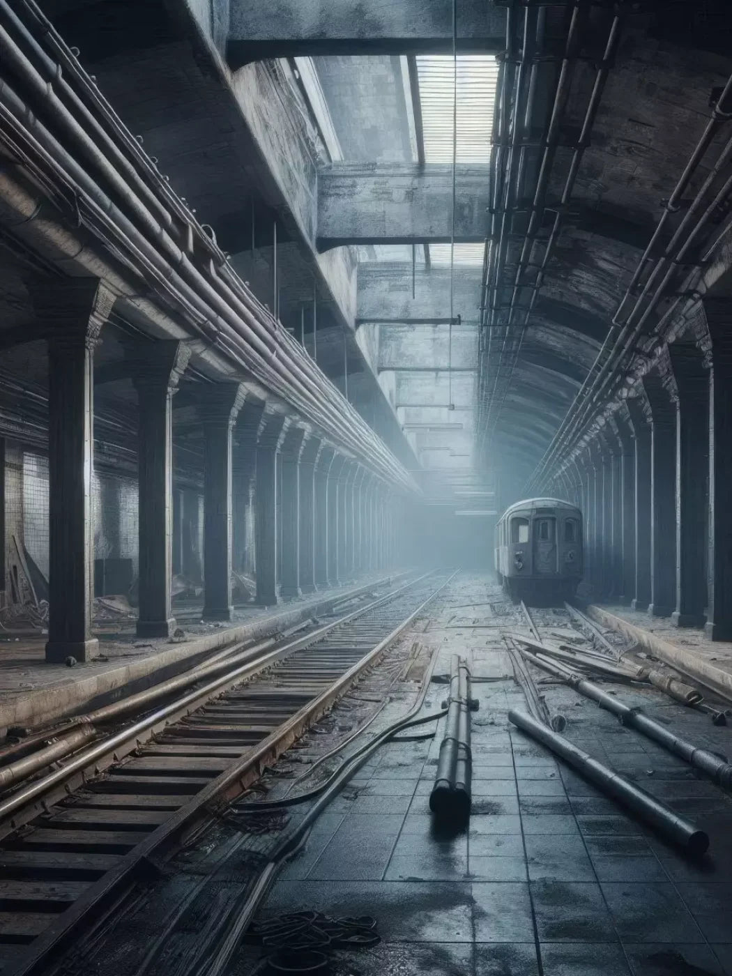 Abandoned Subway 6’X8’ Fleece (72 X 96 Inch) Backdrop