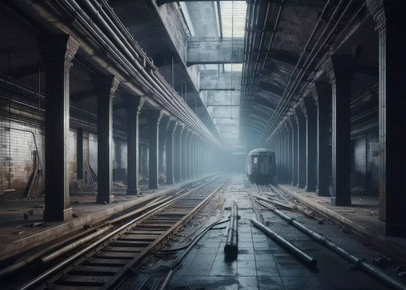 Abandoned Subway 7’X5’ Ultracloth (84 X 60 Inch) Backdrop