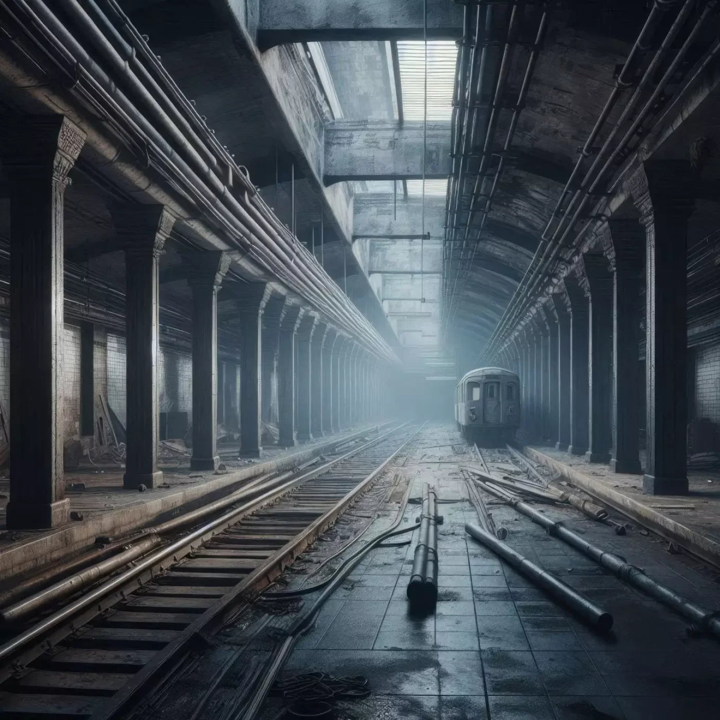 Abandoned Subway 8’X8’ Fleece (96 X Inch) Backdrop