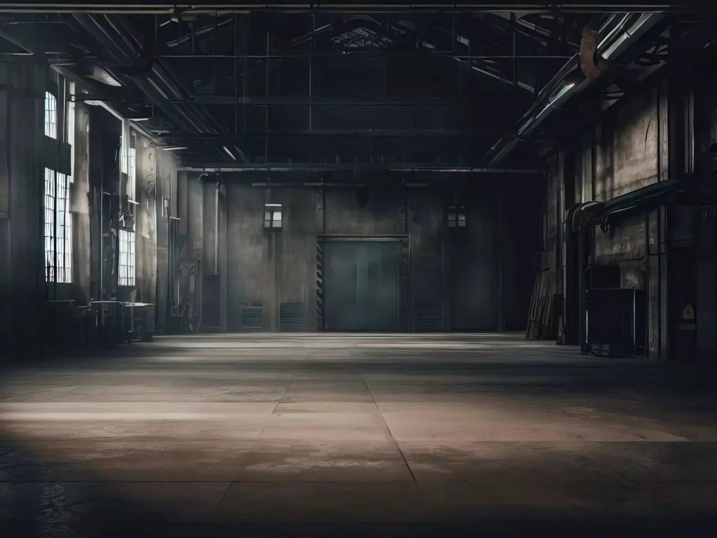 Abandoned Warehouse 68X5 Fleece ( 80 X 60 Inch ) Backdrop