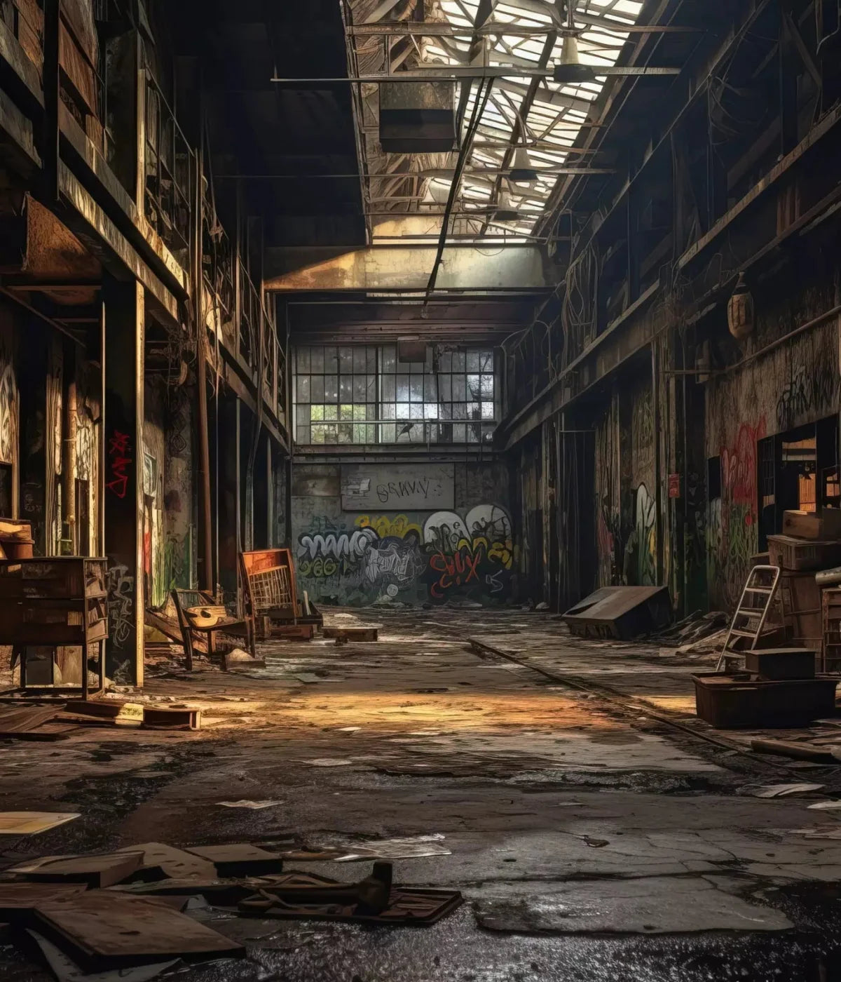 Abandoned Warehouse I 10X12 Ultracloth ( 120 X 144 Inch ) Backdrop