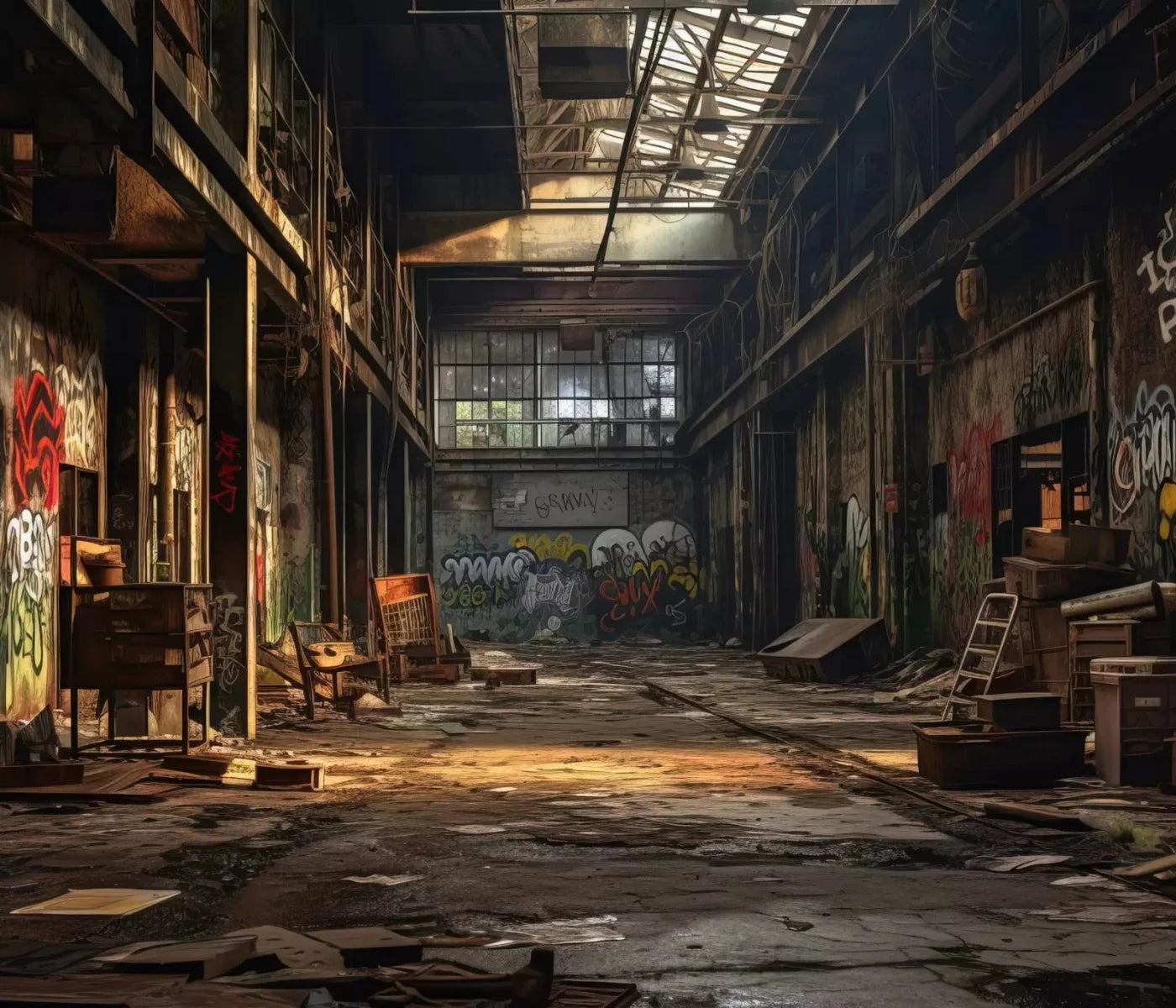 Abandoned Warehouse I 12X10 Ultracloth ( 144 X 120 Inch ) Backdrop