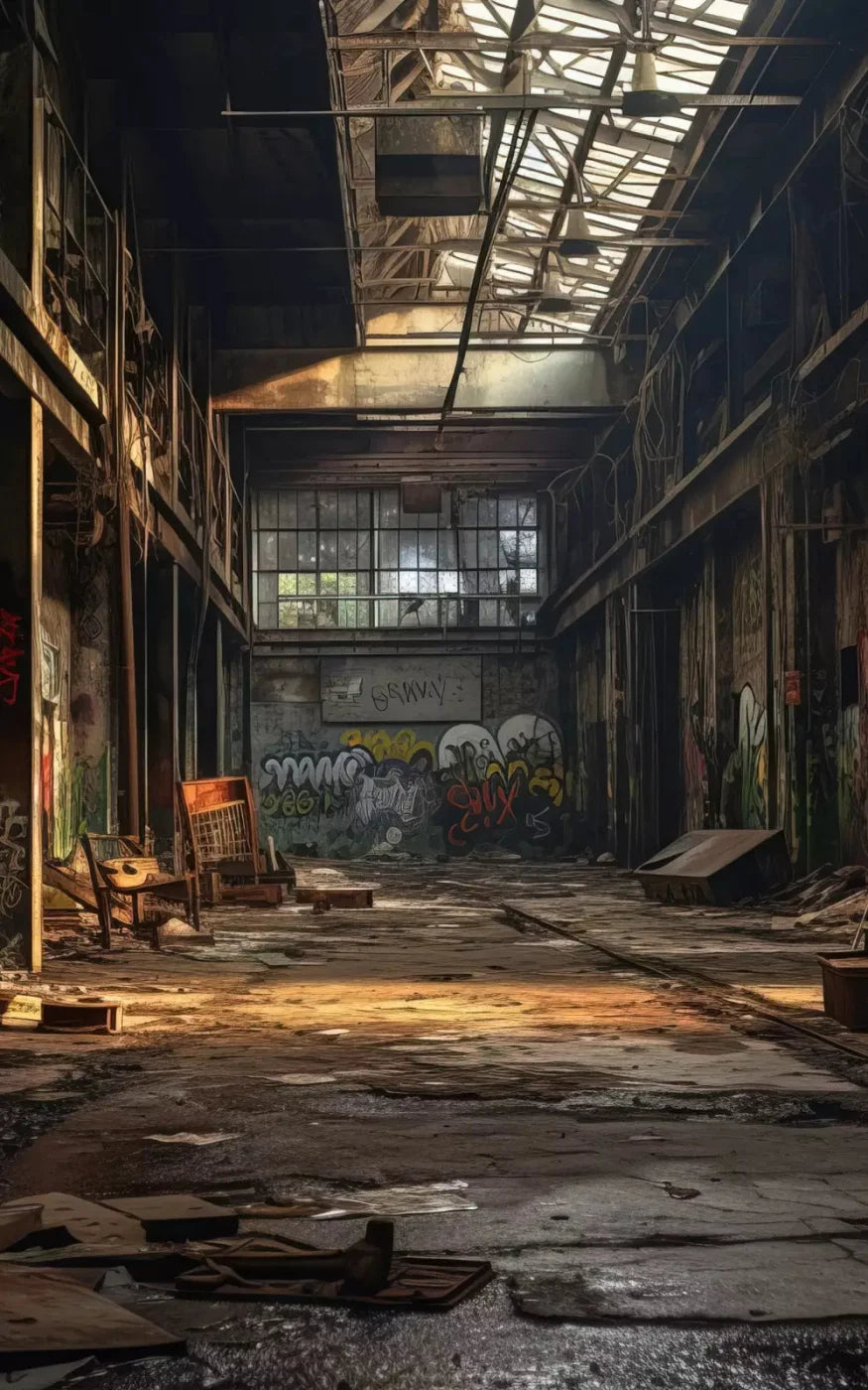 Abandoned Warehouse I 9X14 Ultracloth ( 108 X 168 Inch ) Backdrop