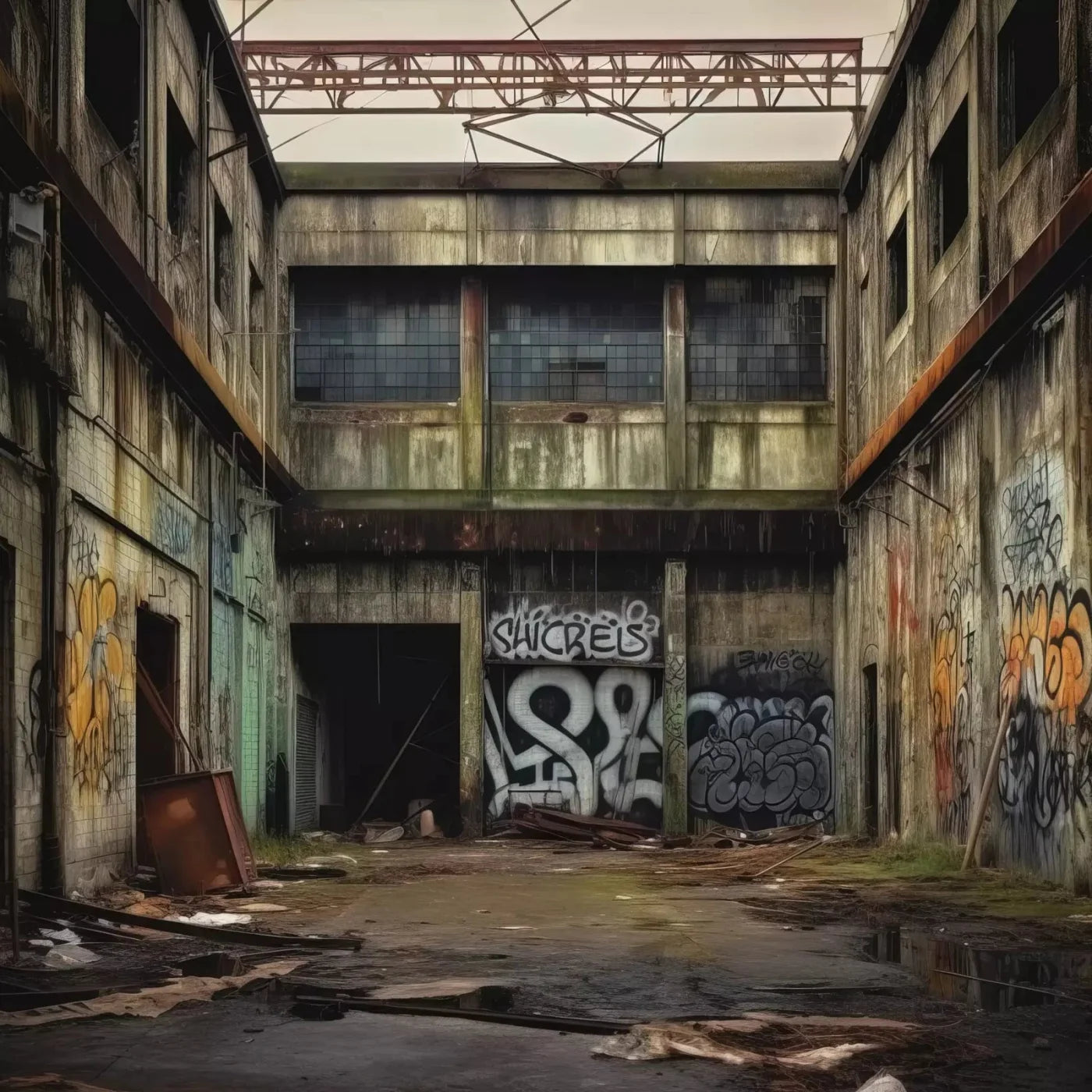 Abandoned Warehouse Ii 10X10 Ultracloth ( 120 X Inch ) Backdrop