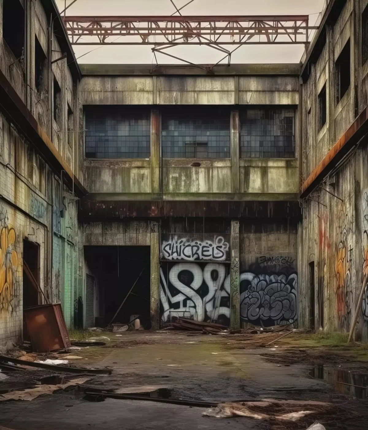 Abandoned Warehouse Ii 10X12 Ultracloth ( 120 X 144 Inch ) Backdrop