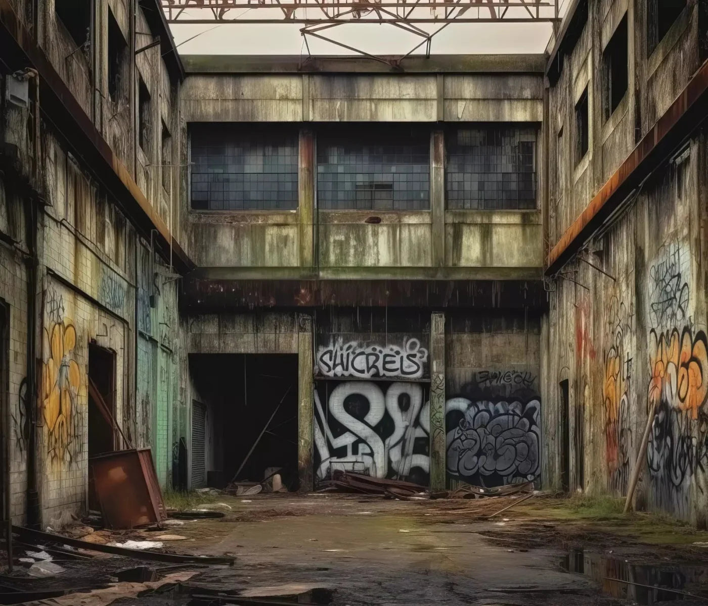 Abandoned Warehouse Ii 12X10 Ultracloth ( 144 X 120 Inch ) Backdrop