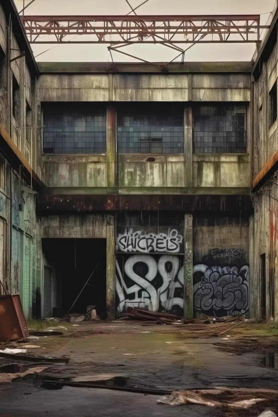Abandoned Warehouse Ii 5X8 Ultracloth ( 60 X 96 Inch ) Backdrop