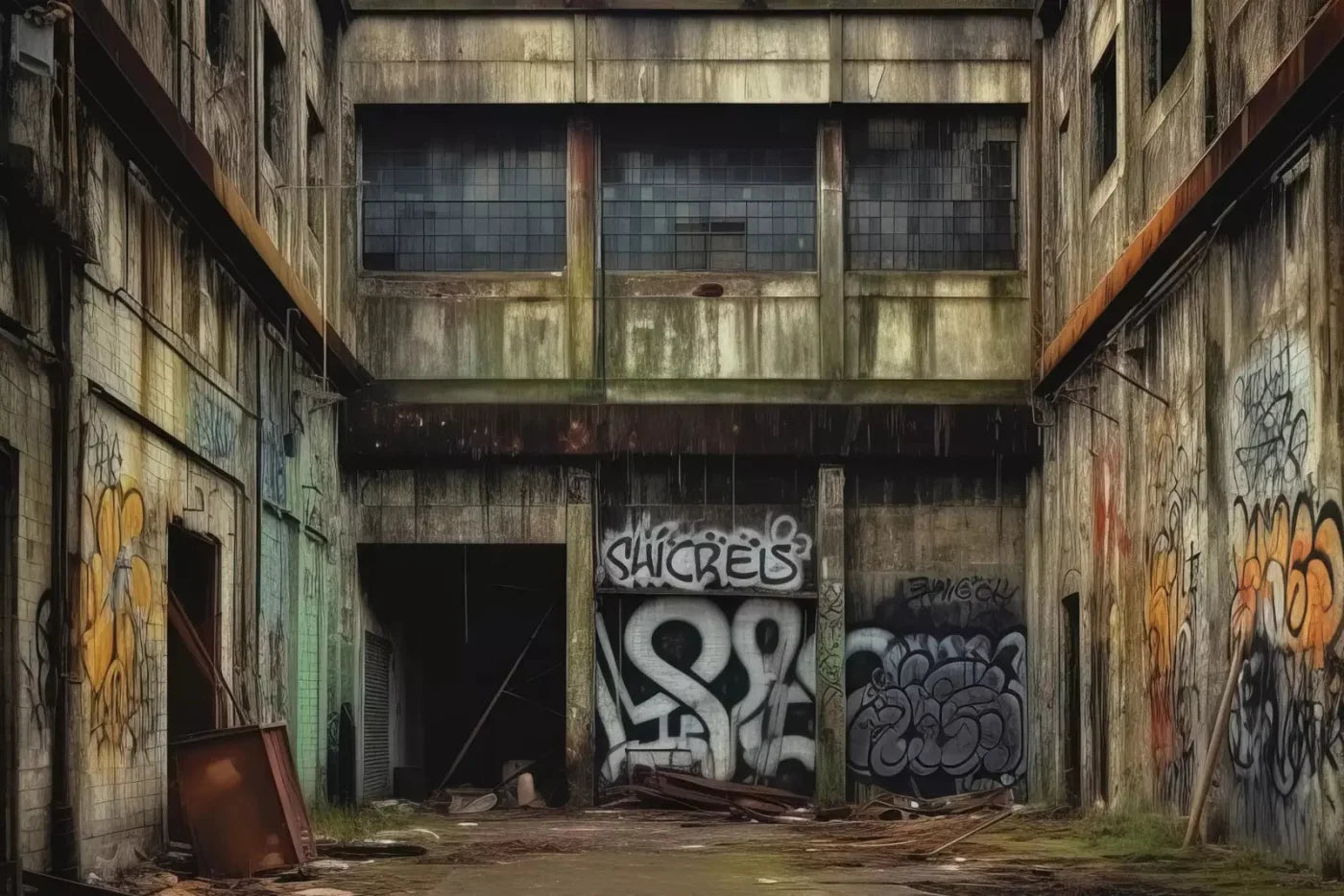Abandoned Warehouse Ii 8X5 Ultracloth ( 96 X 60 Inch ) Backdrop