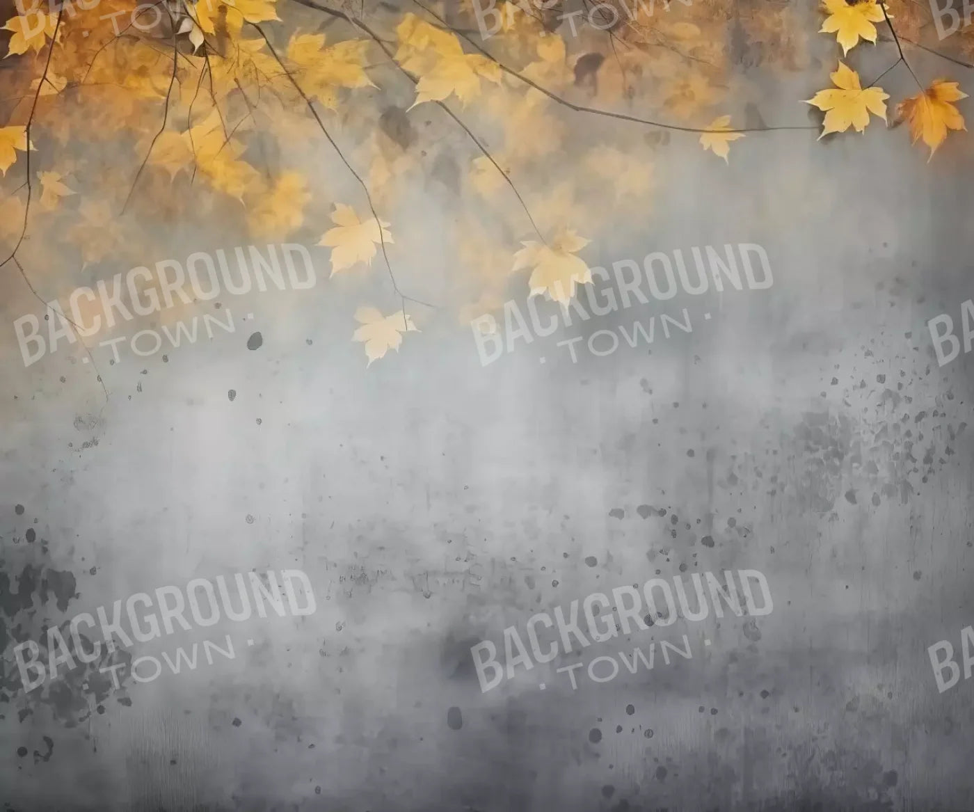 Gray Yellow Leaves Backdrop for Photography