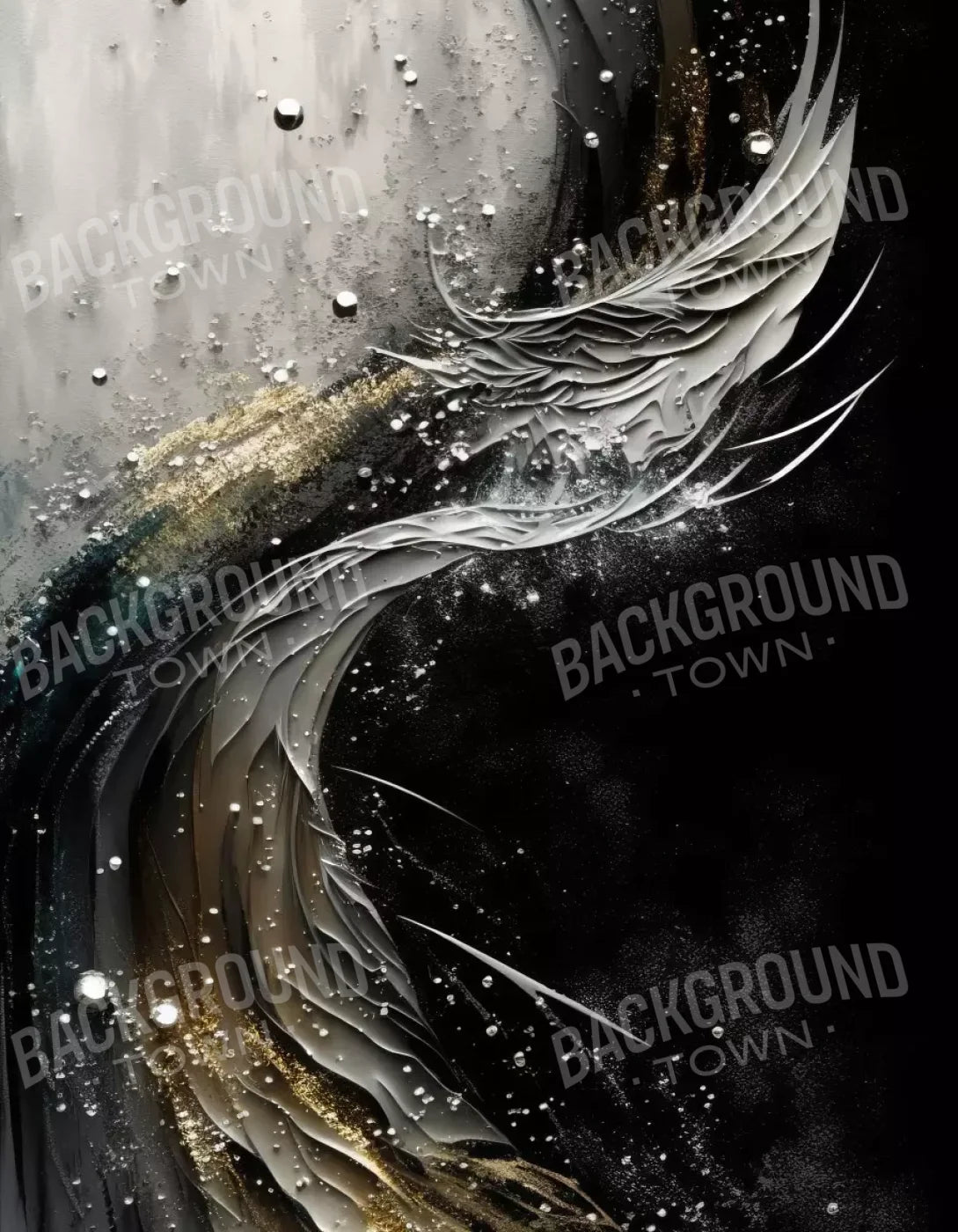 Abstract In Gold And Black 6X8 Fleece ( 72 X 96 Inch ) Backdrop